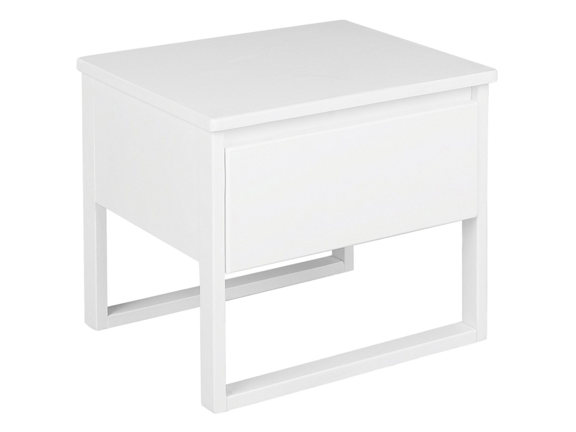 Mesa de cabecera BELIANI Giulia de Madera de pino Blanco 50x41x43