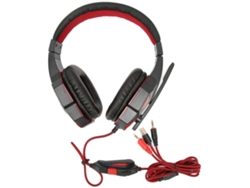 Auriculares Para Juegos Con Micrófono Iluminado Y Volumen Ajustable De 3,5 Mm Para Pc, Color Negro Y Rojo.