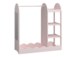 Perchero infantil Vestnes con espejo 100x94x38 cm Algodón de azúcar [EN.CASA]