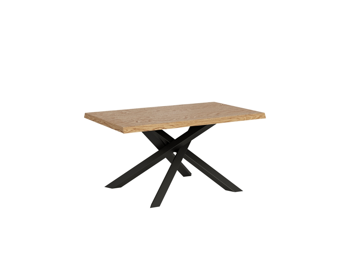Mesa extensible Versalux 90x140/190 cm Roble Pelado Patas Antracita Itamoby