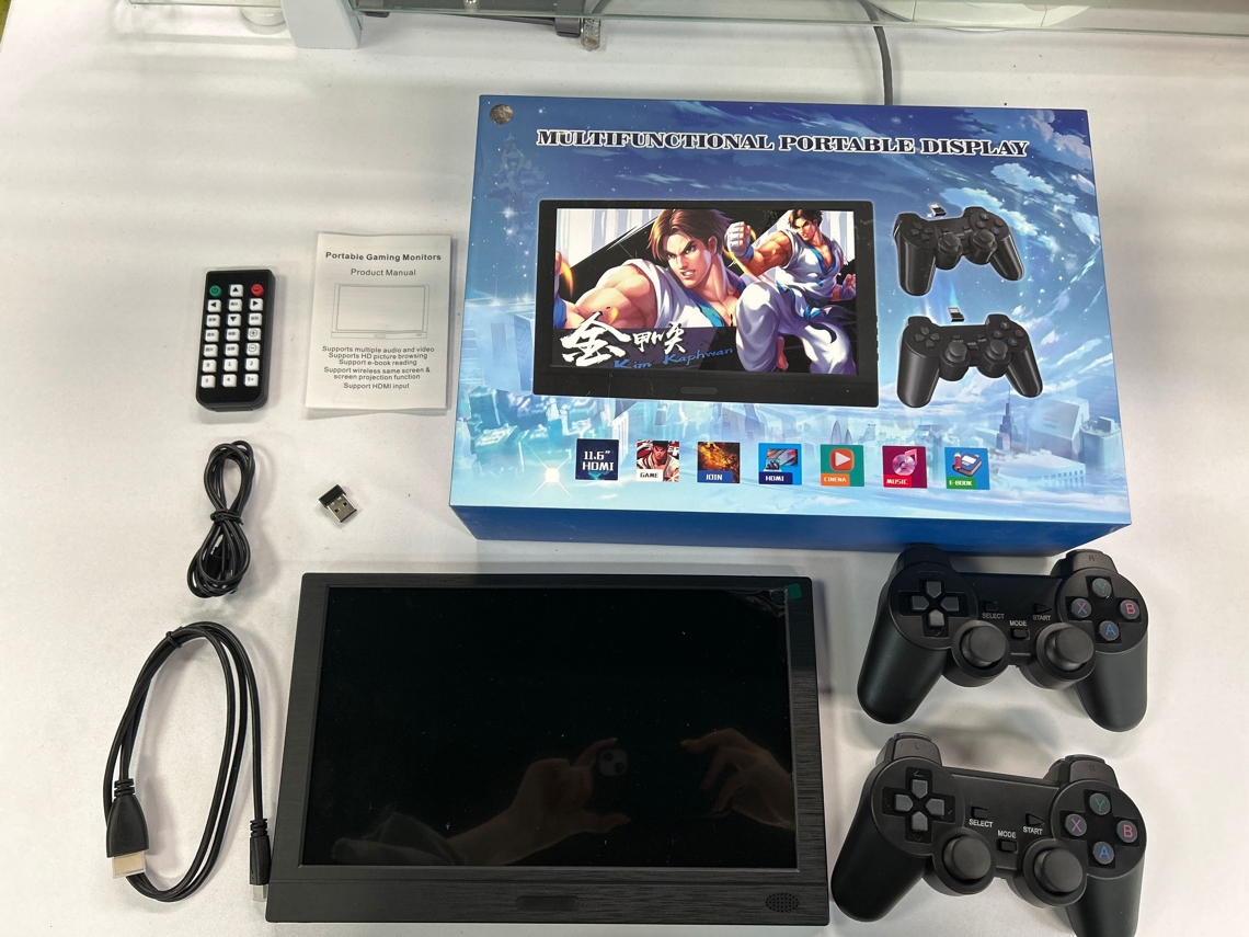 Monitor De Juegos Portátil Ultra Delgado Con Reproductor Multimedia De Controlador Inalámbrico Dual