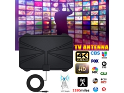 Antena de TV digital HD 4K para interiores con amplificador y receptor de señal de hasta 1900 km