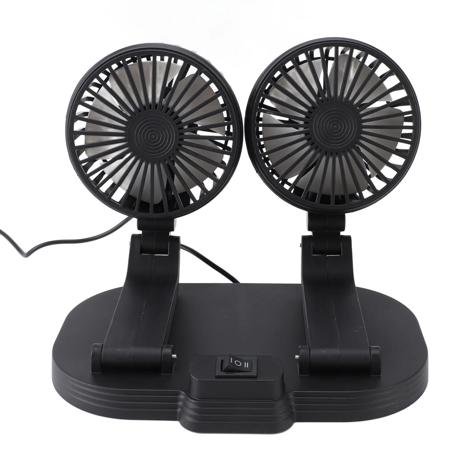 Ventilador Circulador De Aire Para Coche De Doble Cabezal (negro) Con Alimentación Usb, Circulador De Aire Para Refrigeración Del Salpicadero.