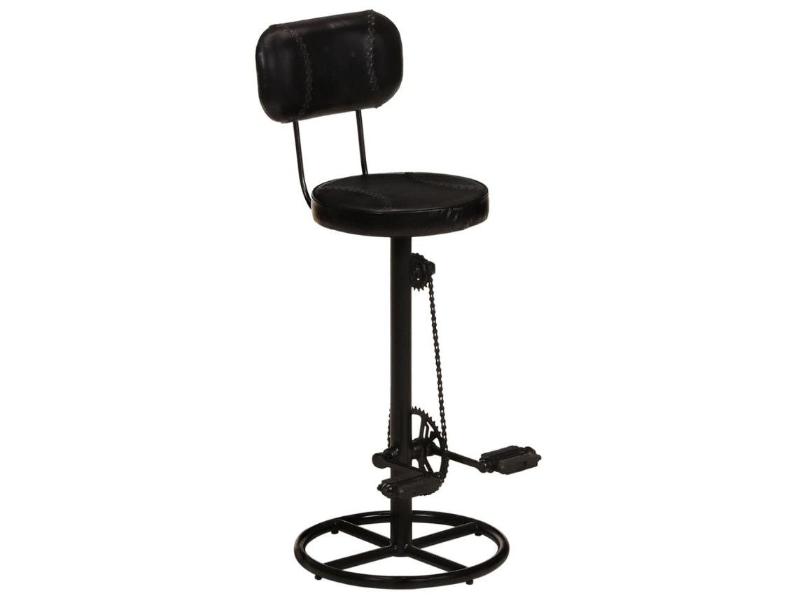Maison Exclusive - Taburetes De Cocina 2 Uds Piel De Cabra Auténtica Negro