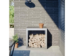 Estante para leña | Leñero de acero galvanizado de 60 x 40 x 60 cm Wsd546538 Lovely Home