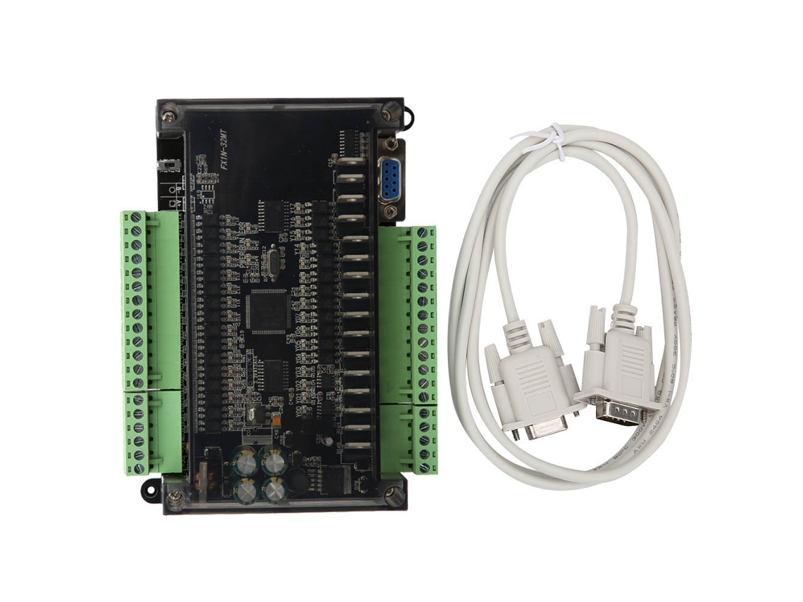 Panel De Control Industrial Plc Fx1n-32mt De 24 V Con 4 Canales De Pulsos De 100k Y Cable Serie Db9.