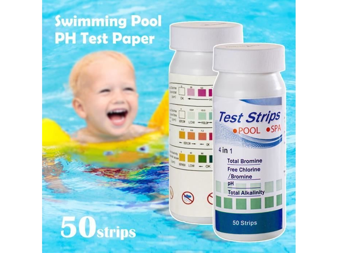 Tiras reactivas de inmersión de cloro y pH para piscinas y spas