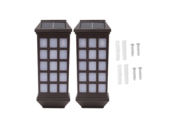 2 Apliques Solares Led De Pared, Luz Blanca Inteligente Para Patio Y Jardín.