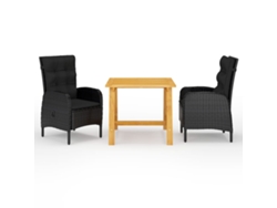 Juego de comedor de jardín de 3 piezas DKD Home Decor en negro