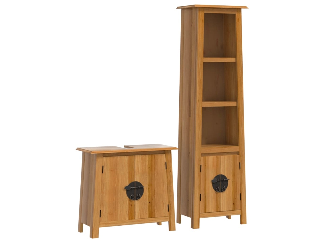 Conjunto de 2 Muebles de Baño en Madera Maciza de Pino EXCLUSIVO MAISON