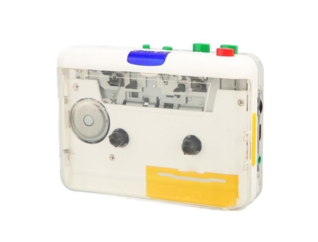 HURRISE Reproductor de Casete USB Conversor de Casete a Mp3 Plug And Play Toca-Cintas Portátil con Conector de 3,5 mm Y