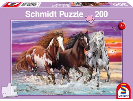 Puzzle SCHMIDT SPIELE Trio of wild horses rompecabezas 200 pieza(s) Animales