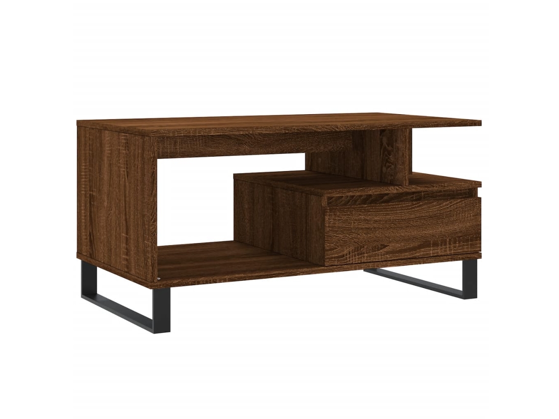 Maison Exclusive - Mesa De Centro Madera Contrachapada Roble Marrón 90x49x45 Cm