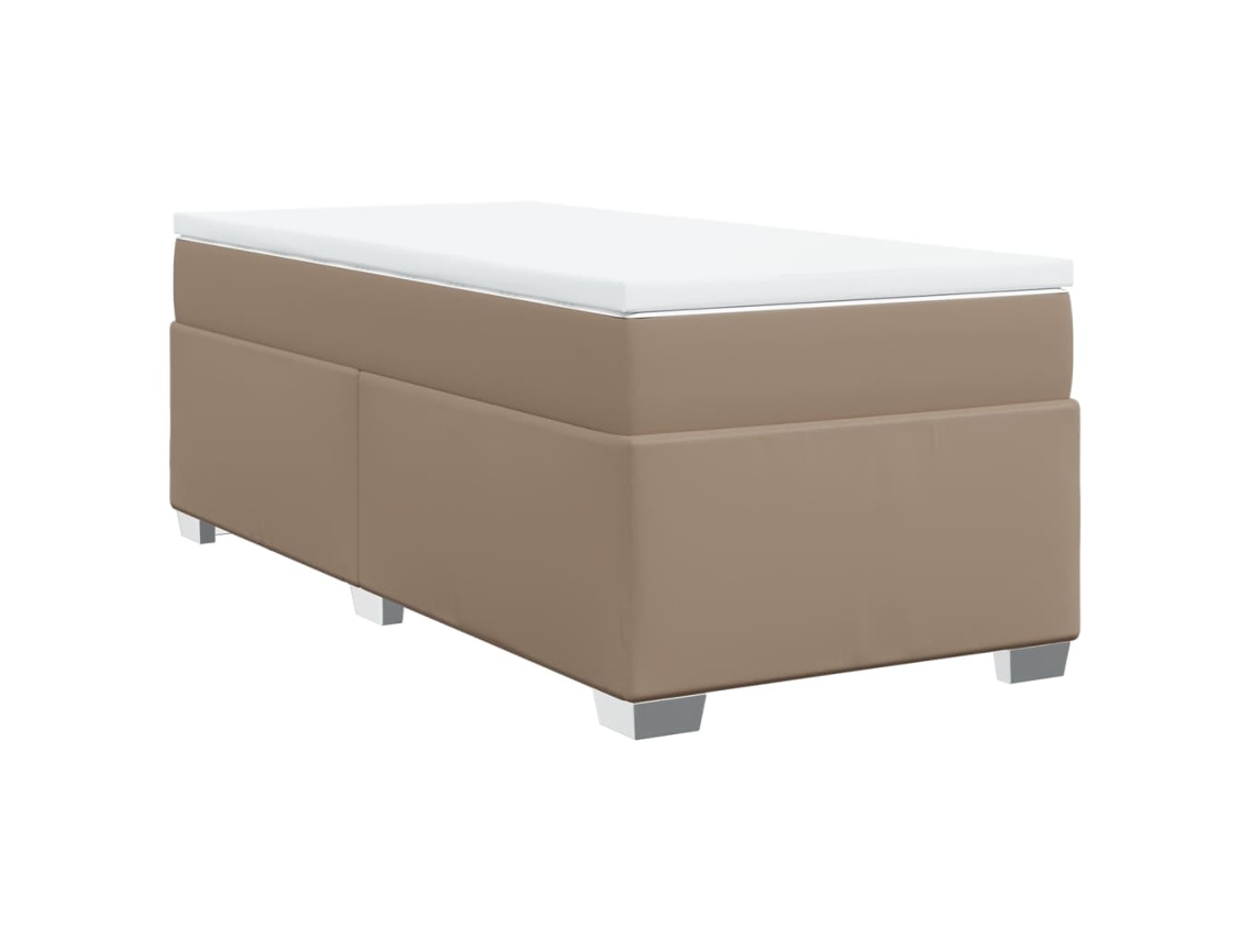 Maison Exclusive - Cama Box Spring Con Colchón Cuero Sintético Capuchino 80x200 Cm