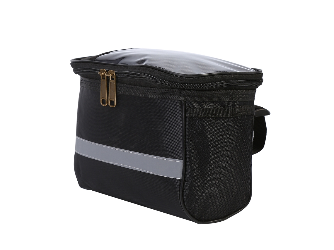 Bolsa Para Teléfono Delantera Para Bicicleta Impermeable Para Ciclismo Al Aire Libre Bolsa De Manillar De Bicicleta Marco De Tubo (negro)