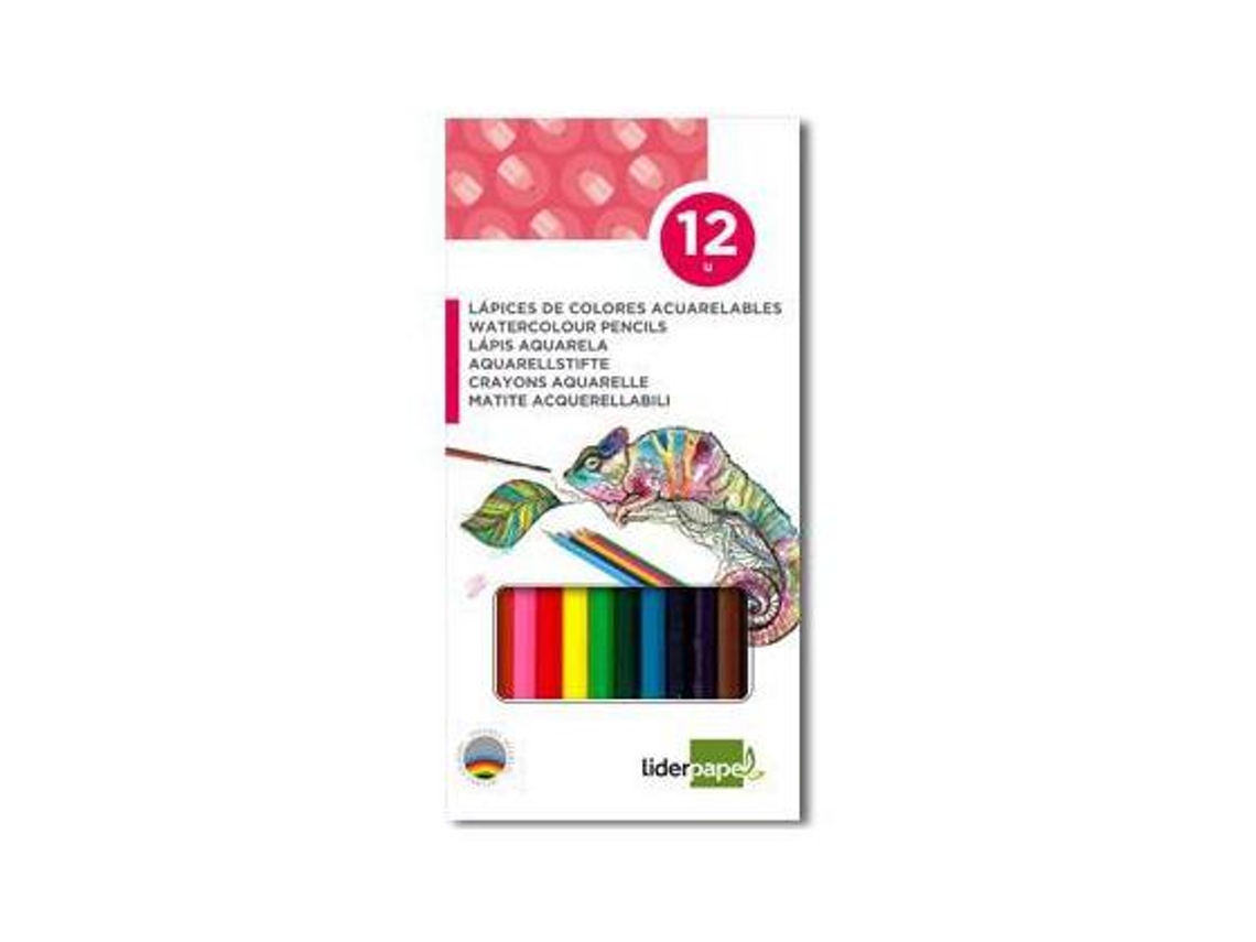 Liderpapel Lápices Acuarelables Caja de 12 Colores