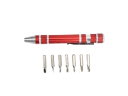 Jinwei-destornillador De Bolsillo 8 En 1 Mini Pluma Magnético Multiusos Para Tornillos Finos Rojo