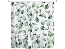 Cortina de ducha con hojas de eucalipto (180 x 180 cm) Goodbath Jortmrd