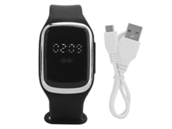 Pulseira Ultrassônica Repelente De Mosquitos Com Display De Hora Para Adultos E Crianças Preto