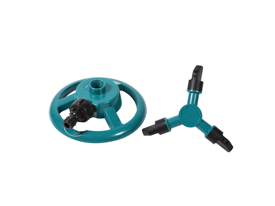 Aspersor giratorio de 360°, aspersor giratorio ajustable con patrones de rociado de bajo consumo de agua para riego de jardines, construcción duradera.