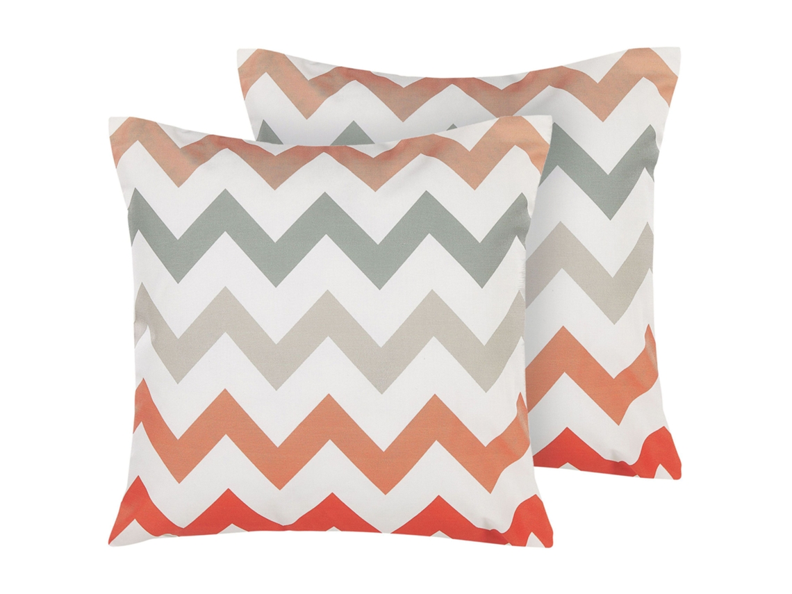 Conjunto de 2 cojines BELIANI Lagaro de Poliéster Multicolor 45x45x12