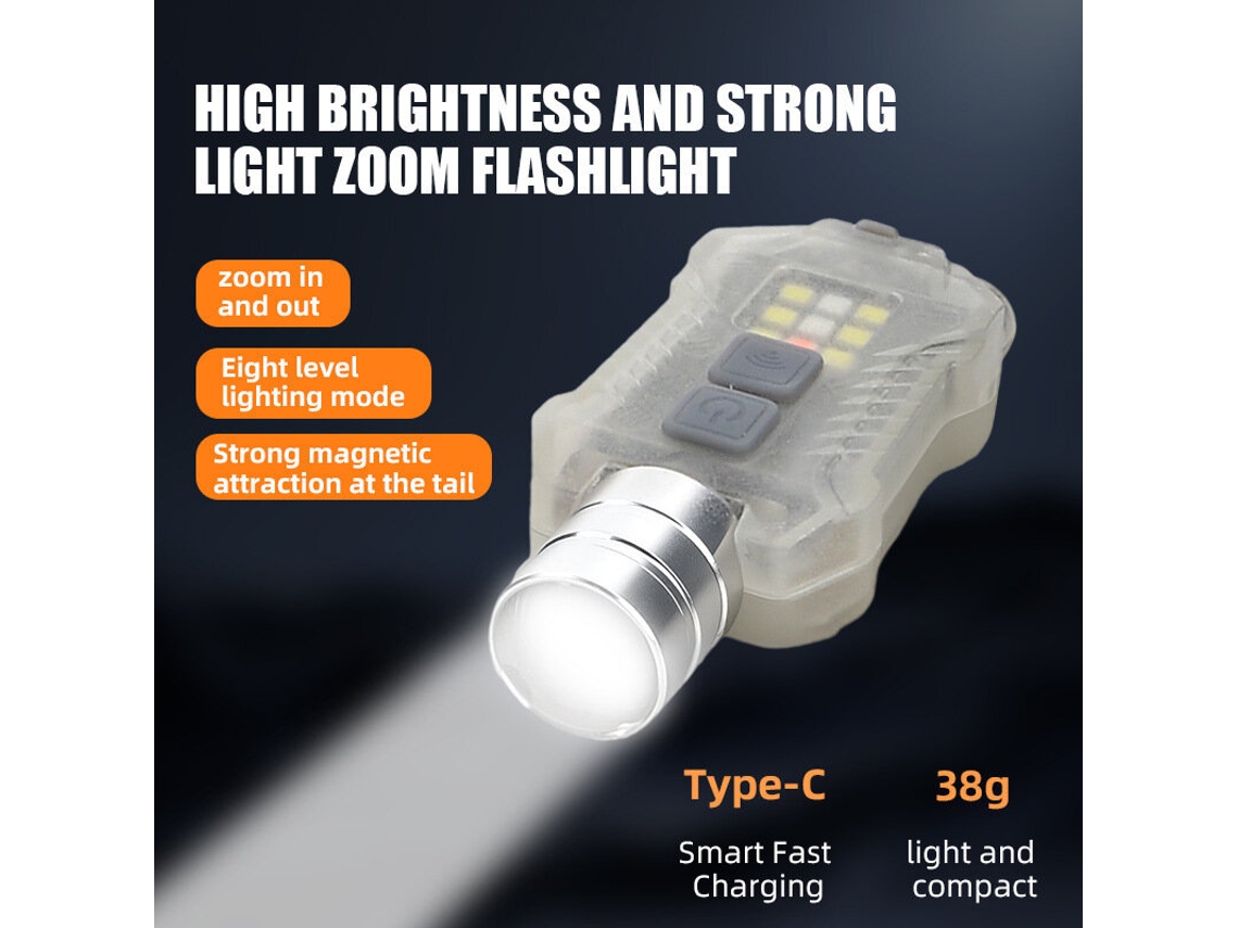 Bikight Lanterna Cabeça Branca Clipe Boné Foco Ajustável Base Magnética Luz Dupla Led Uv Usb-c Tática Emergência Portátil Chaveiro