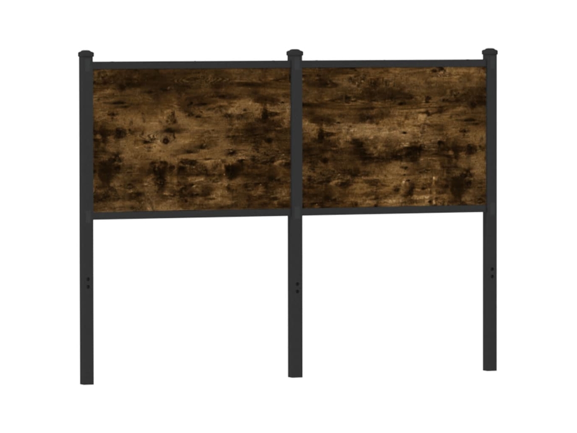 Cabecero De Madera De Ingeniería Y Acero Roble Ahumado 120 Cm