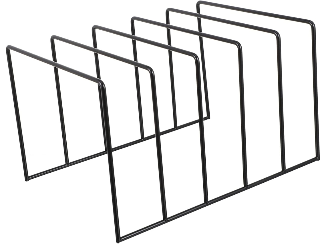 Estantería De Gran Capacidad Para Discos De Vinilo, Diseño En Hierro Negro.