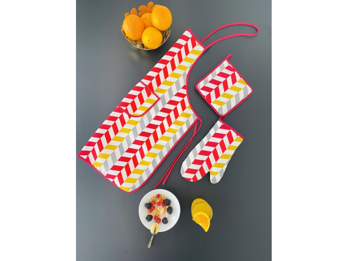Conjunto De Delantal ILMH BY I LOVE MY HOME 3 Piezas - Estampado Espiga