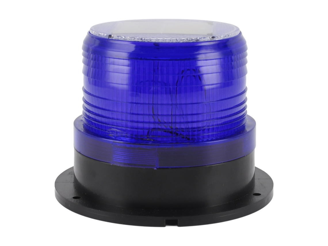 Luz De Advertencia Led Solar Intermitente, Impermeable, Con Base Magnética Para Vehículos, Azul.