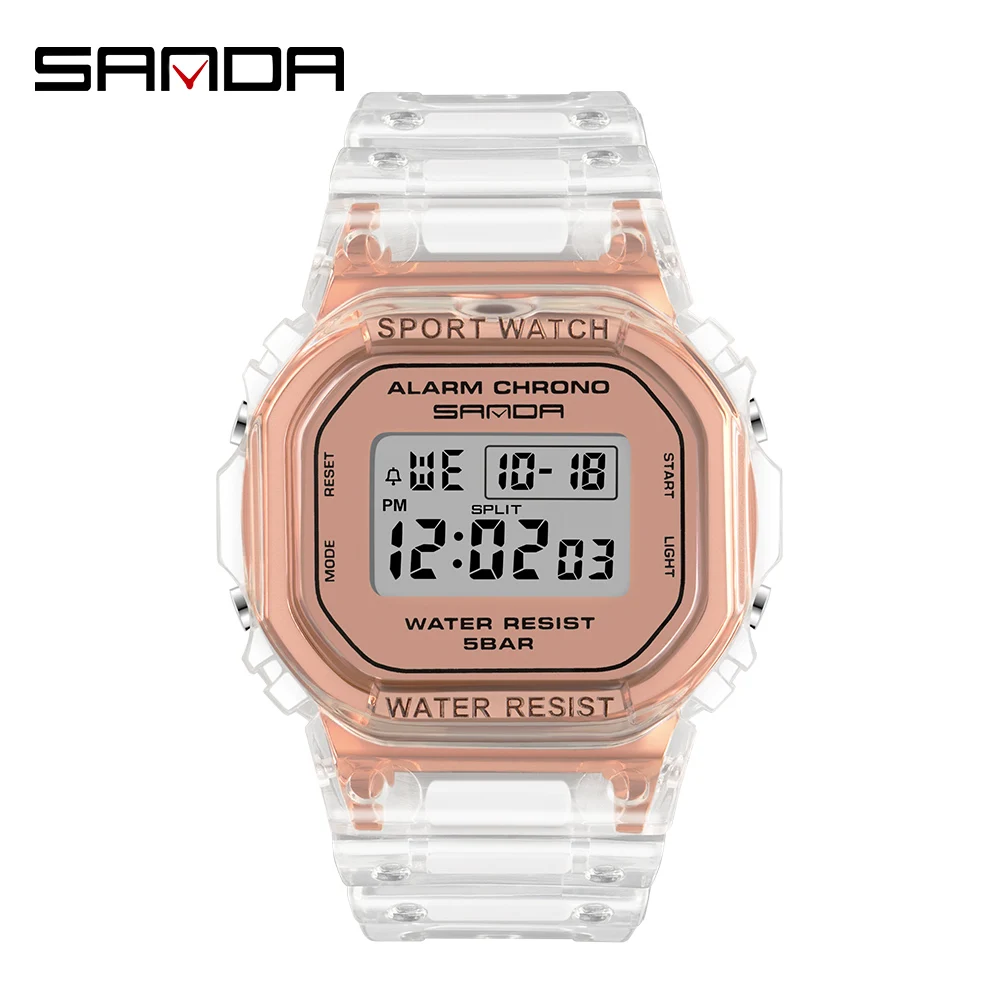 Reloj Deportivo (rosa), Resistente A Golpes Y Al Agua, Unisex.