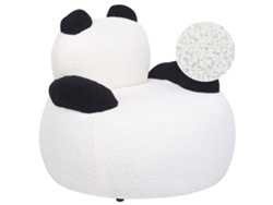 Silla infantil BELIANI Viby de Bouclé Blanco 58x58x53