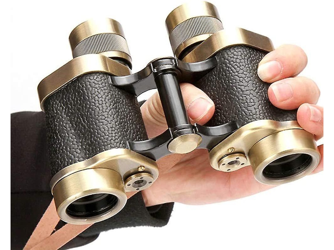 Binoculares Telescopios Binoculares de Cobre de Metal Completo 8x30 de Alta Potencia HD para Vacaciones, Telescopio HD para Adultos con Lente de 30 mm Yizhood (Negro)