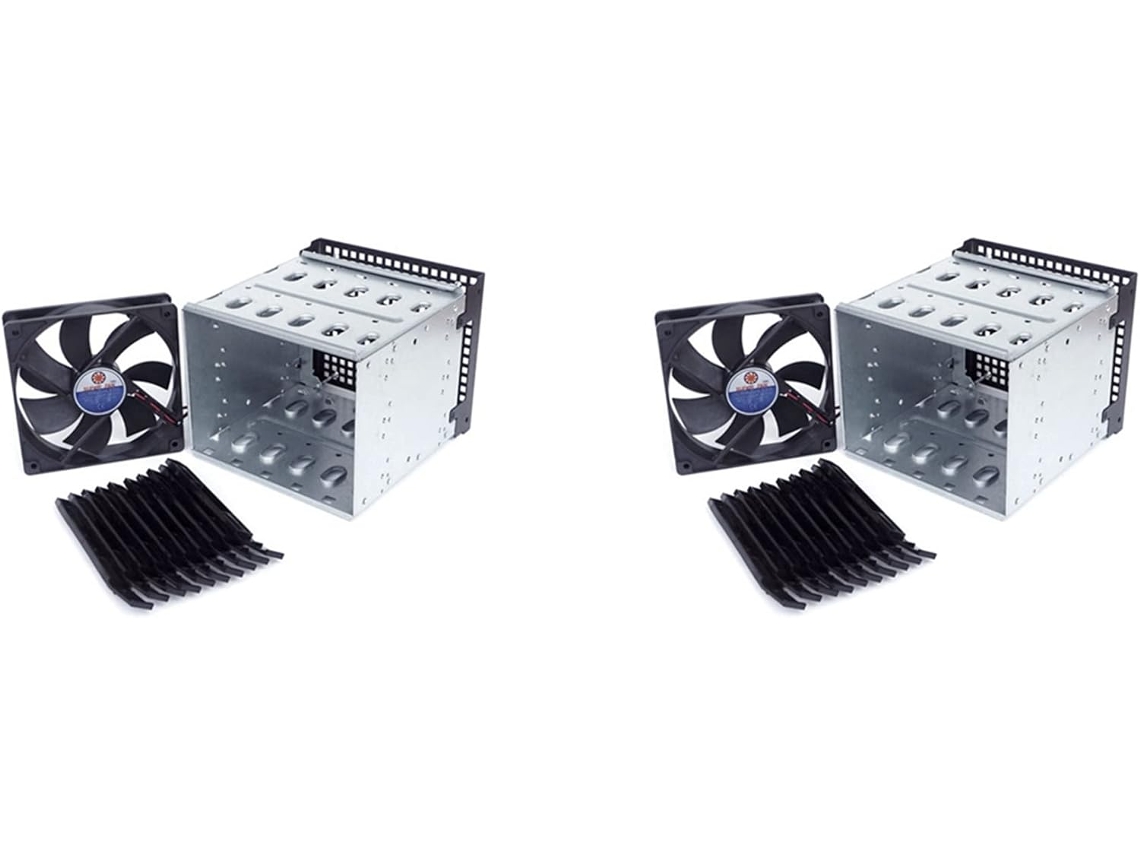 Juego De 2 Jaulas De Extensión Rígidas Para Almacenamiento Diy, 5 X 25 Pulgadas, 1 X 3 X 5 Pulgadas, Ventilador De 12 Cm