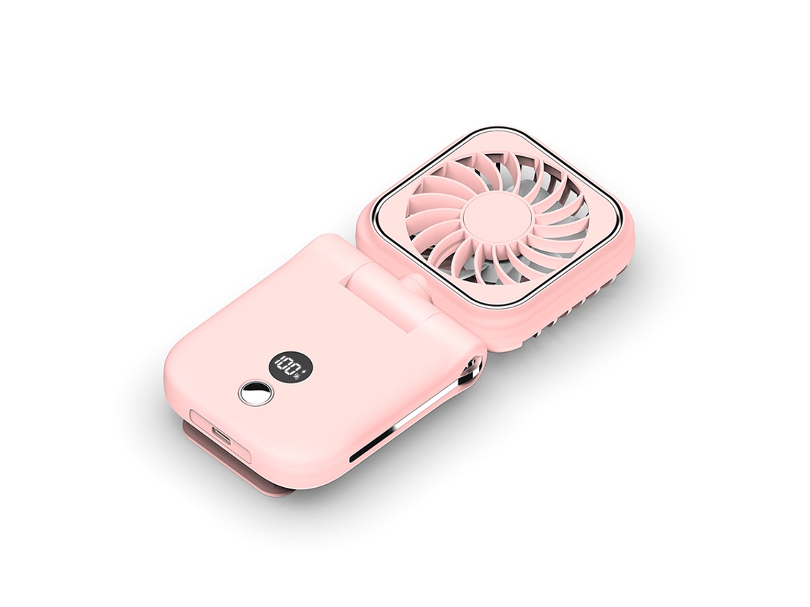 Ventilador De Mano Eifson Portátil Con Clip Pantalla Led 3 Velocidadesrosa