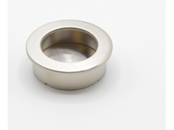 Tirador Para Mueble Empotrado Redondo En Zamac D 40 Mm Niquelado Cepillado
