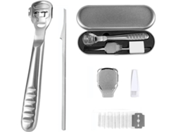 Kit De Pedicura Profesional Con 10 Cuchillas De Acero Inoxidable, Elimina Callos Y Piel Muerta, Color Plata.