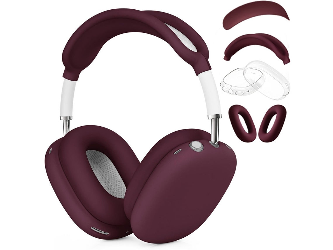Funda De Silicona Para Airpods Max, Tpu Suave, Resistente A Golpes Y Arañazos, Juego De 4 Piezas. Claret Czhhmart