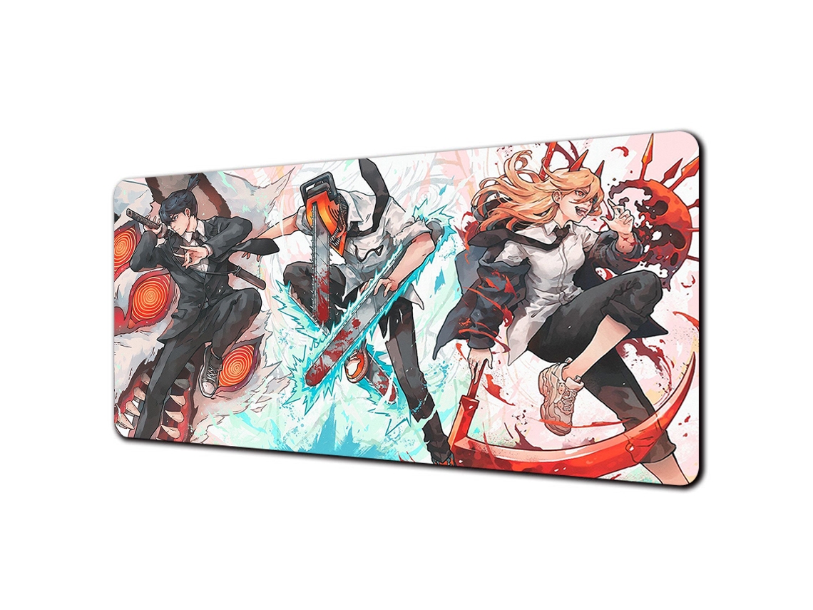 Alfombrilla De Ratón De Goma De Anime (estilo 6, 300 X 700 X 2 Mm), 900 X 400 Mm, Antideslizante, Con Diseño De Hombre Motosierra.
