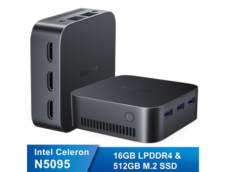 Mini PC BLACKVIEW MP80 (Intel Jasper Lake N5095 - RAM:16 GB - 512 GB SSD - Pro - Intel UHD Graphics) - Negro