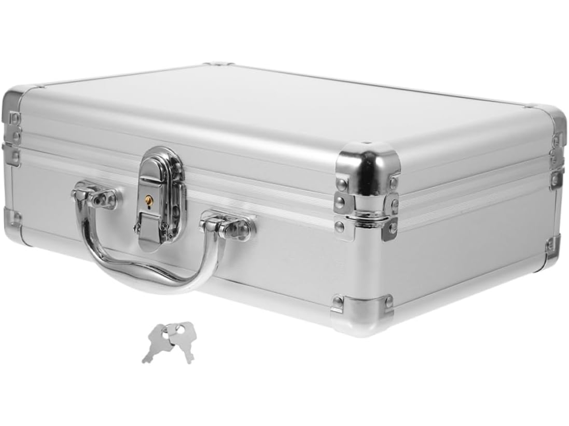 Estuche Rígido De Aluminio, Caja De Herramientas Portátil, Estuche De Almacenamiento Seguro Para Artículos Pequeños Y