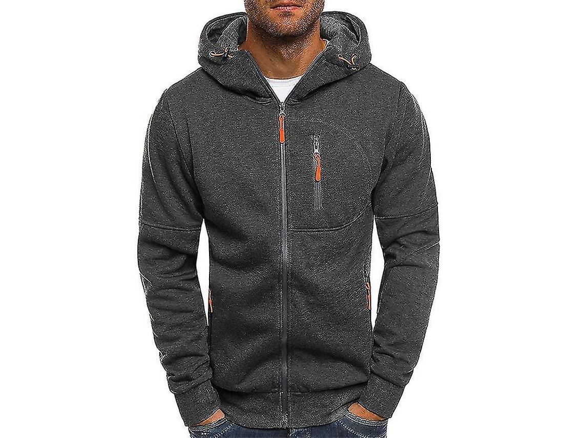 2026-chaqueta Con Capucha Para Hombre Manga Larga Con Cremallera Cierre Completo Abrigo Exterior
