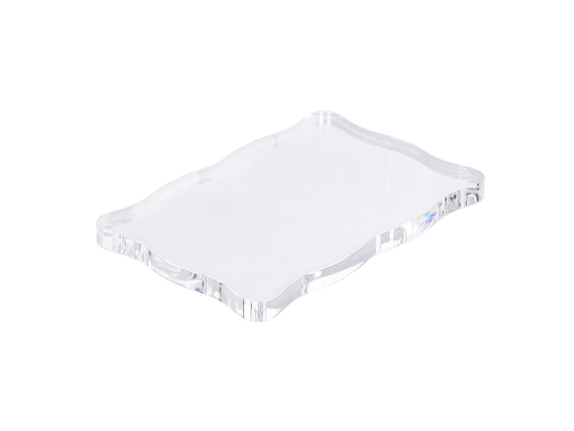 Bloque De Estampación Acrílico Transparente Con Mango Curvo Para Diy Y Manualidades Tl008