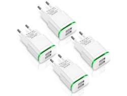 Linjou Paquete De 4 Adaptadores De Enchufe Europeo Para Iphone, Samsung Galaxy, Ipad, Lg, Android Y Otros Teléfonos Móviles.