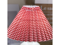 Rebe-lámpara De Mesa Anti-glare E27 Tela Para Dormitorio Hogar Oficina Toldo Rojo Cuadrillé