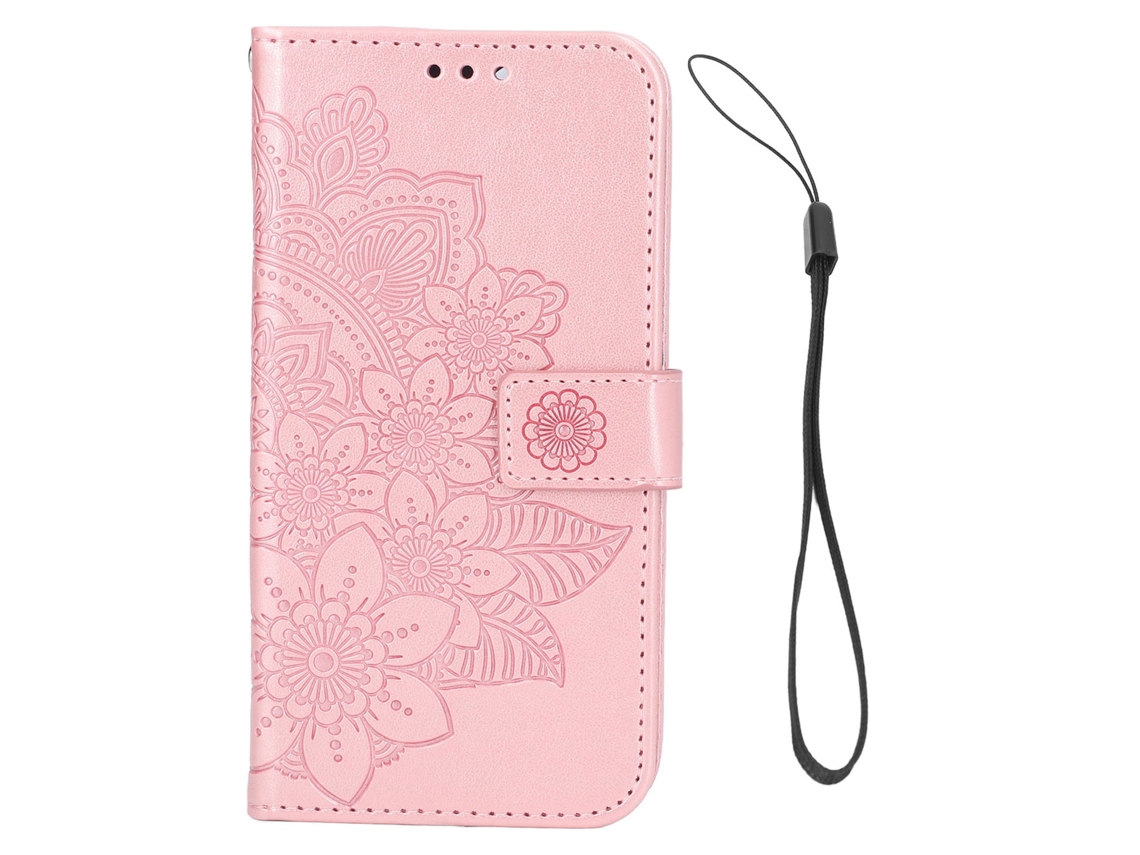 Capa Carteira Flip Com Slot Cartões E Suporte Em Couro Pu Rose Gold Para Iphone 13