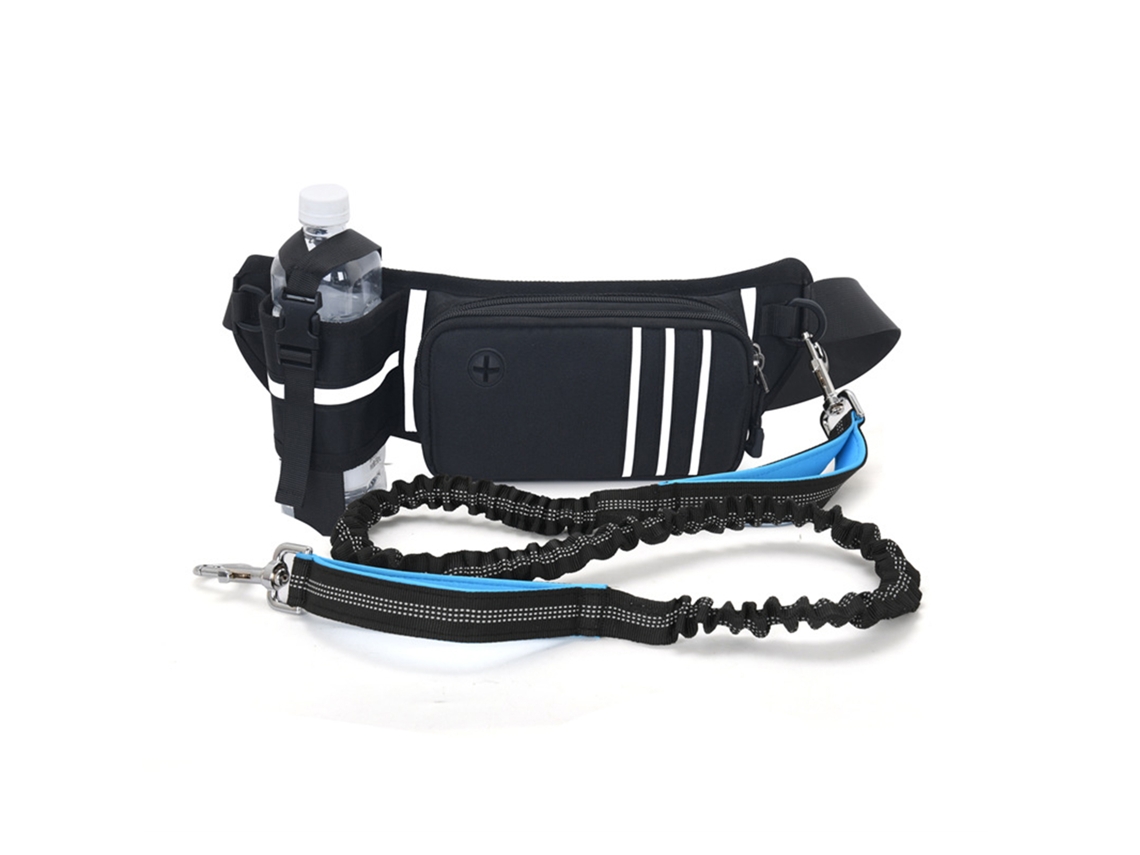 Arnés Manos Libres Para Perros Con Bolsillo Reflectante, Dispensador De Bolsas Para Excrementos Y Ajustable Para Paseos Y Carreras.