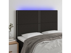 Cabecero Con Luces Led Tela Negro 144x5x118/128 Cm