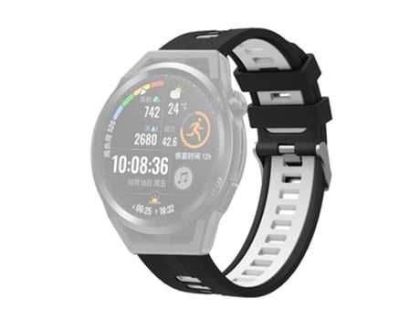 Correa de Silicona bicolor 20mm transpirable ajustable para Samsung Galaxy Watch 5 40mm/44mm/Watch 5 Pro 45mm - blanco/negro