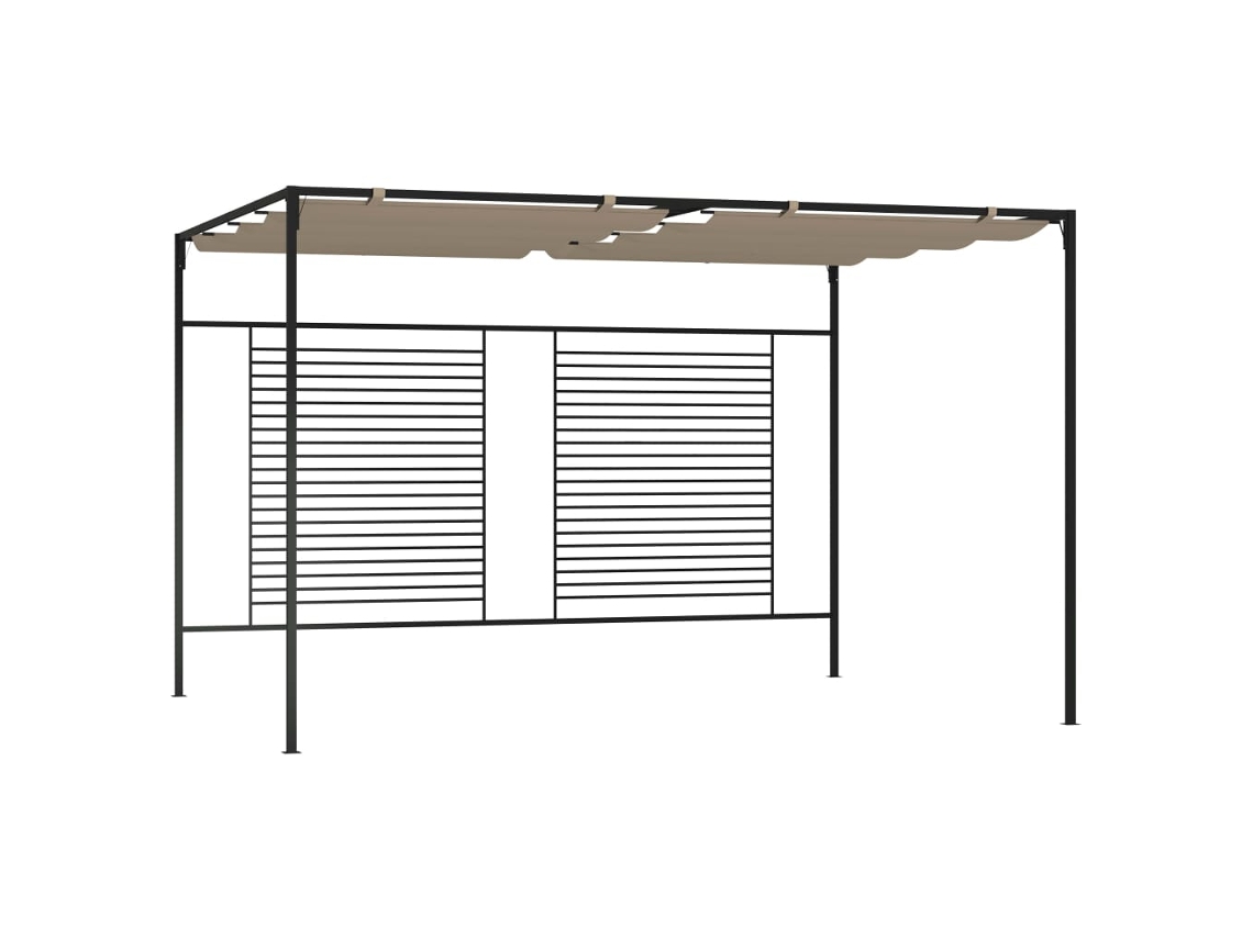 Cenador Con Techo Retráctil Gris Taupe 3x4x2,3 M 180 G/m²